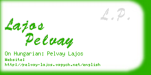 lajos pelvay business card